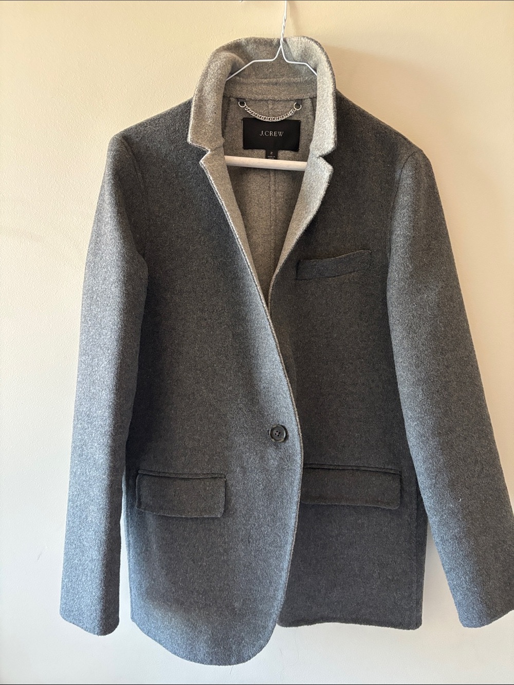 J. Crew Woman’s Charcoal Gray Wool-Blend Blazer